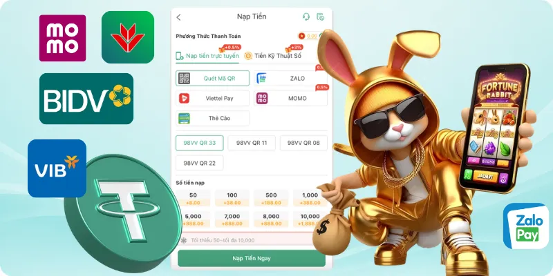 Quy trình nạp và rút tiền tại 98VV